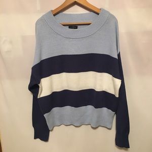 Lucky Brand Women’s Blue Striped Pullover Sweater